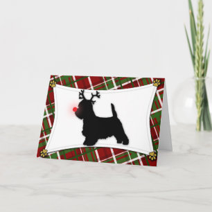 Westie Reindeer Christmas Card