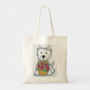 Westie roses Birthday Christmas friend wife etc. Tote Bag