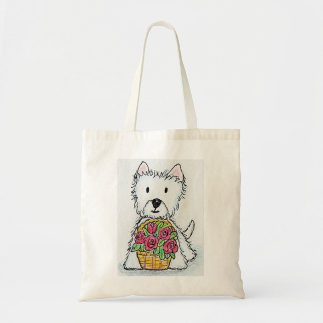 Westie roses Birthday Christmas friend wife etc. Tote Bag (Front)