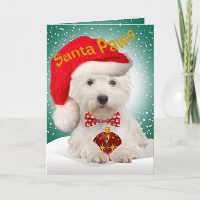 Westie Santa Christmas Cards (Front)