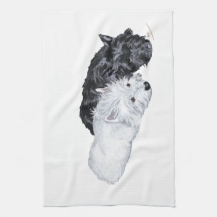 Westie & Scottie at Ease Tea Towel
