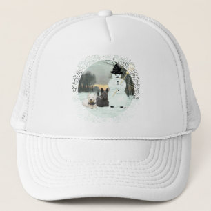 Westie & Scottie Build a Snowman Trucker Hat