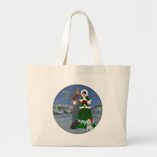 Westie & Scottie Christmas Carols Large Tote Bag