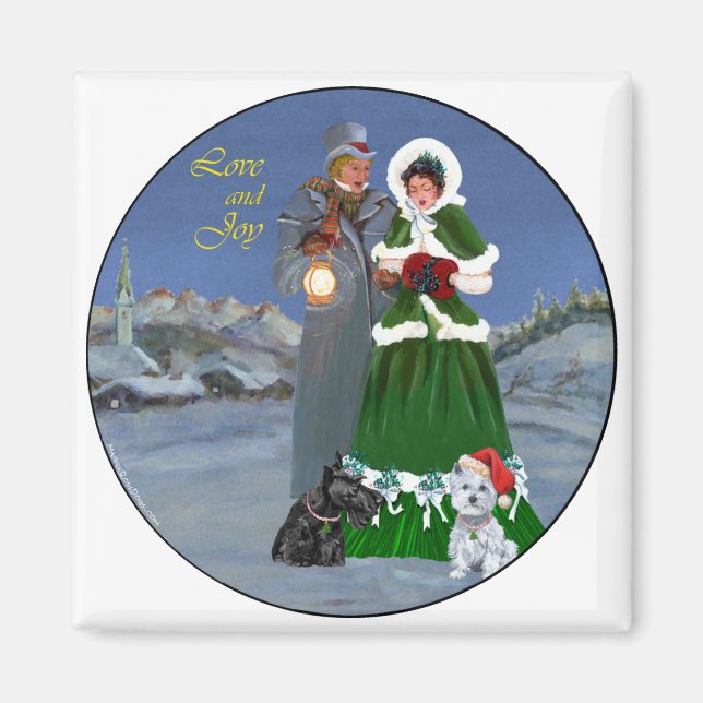 Westie & Scottie Christmas Carols Magnet (Front)