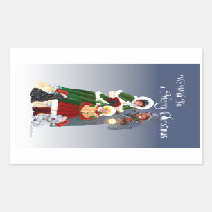 Westie & Scottie Christmas Carols Rectangular Sticker