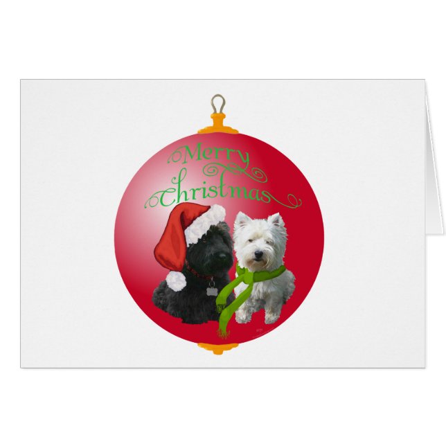 Westie Scottie Christmas Ornament (Front Horizontal)