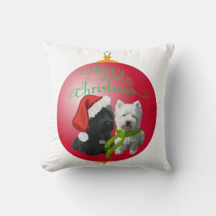 Westie Scottie Christmas Ornament Cushion
