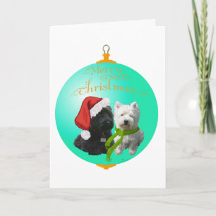 Westie Scottie Christmas Ornament Holiday Card