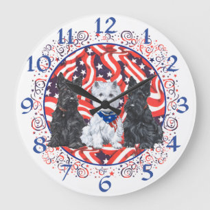 Westie & Scottie Terrier Clock
