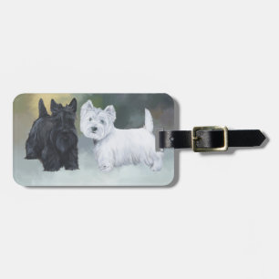 Westie Scottie Wintertime Luggage Tag