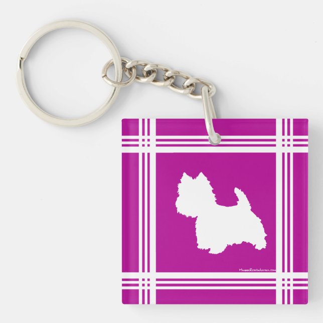 Westie Silhouette Key Ring (Front)