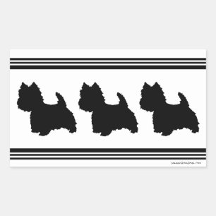 Westie Silhouette Rectangular Sticker
