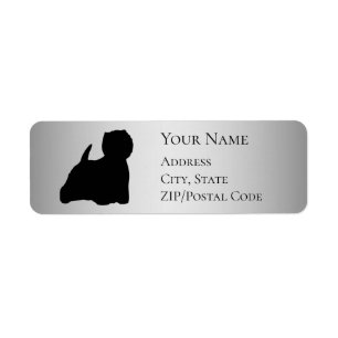 Westie Silhouette Return Address Label
