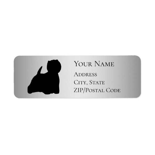 Westie Silhouette Return Address Label (Front)