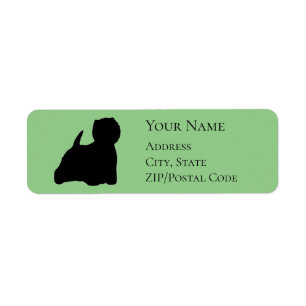 Westie Silhouette Return Address Label