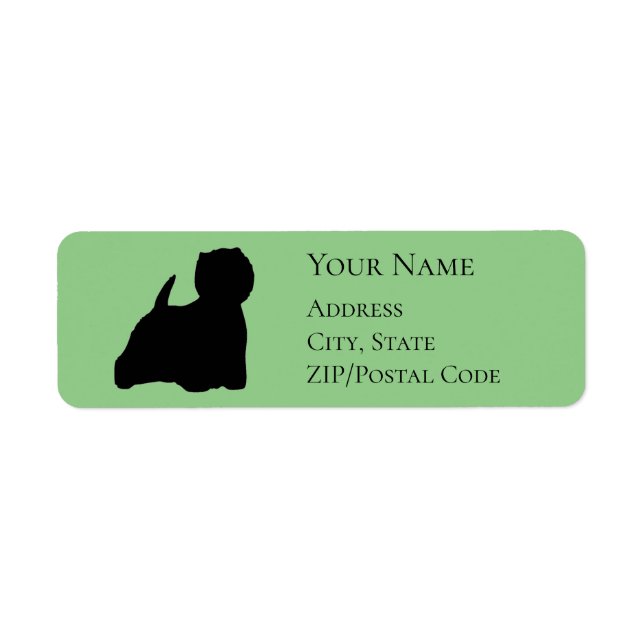 Westie Silhouette Return Address Label (Front)