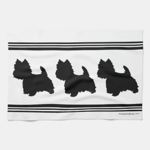 Westie Silhouette Tea Towel
