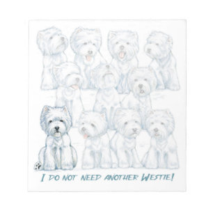 Westie "Sit Stay" Note Pad by Borgo