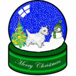 westie snow globe photo sculpture decoration<br><div class="desc">cute holiday ornament</div>