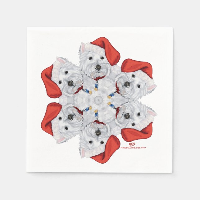 Westie Snowflake Napkin (Front)