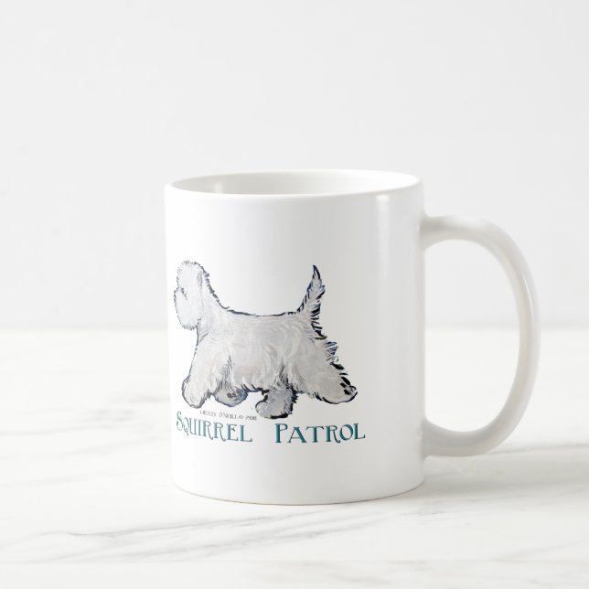 Westie Squirrel Patrol Coffee Mug (Right)