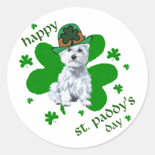 Westie St Patricks Day Classic Round Sticker
