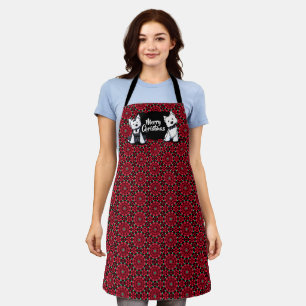 Westie Terrier Christmas Apron