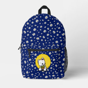 Westie Terrier Daisy KiniArt Printed Backpack