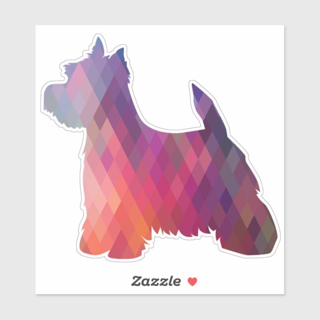 Westie Terrier Geometric Pattern Silhouette (Sheet)