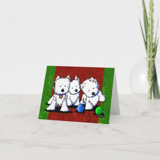 Westie Terrier Trio Christmas Cards (Front)