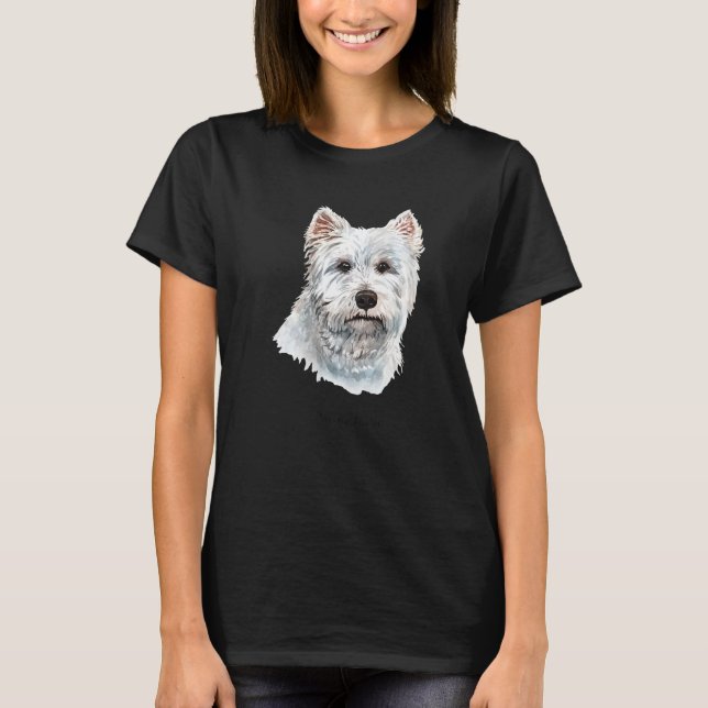 Westie Terrier White Dog Portrait T-Shirt (Front)