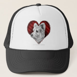 Westie Terrier with Heart Trucker Hat