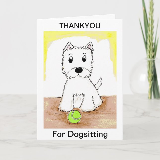 Westie Thankyou for Dogsitting card (Front)