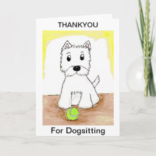 Westie Thankyou for Dogsitting card