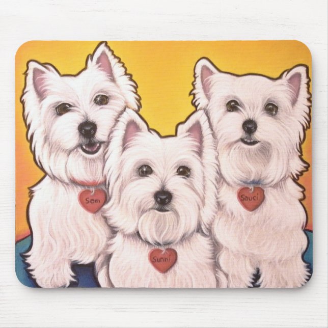 Westie trio mouse pad (Front)