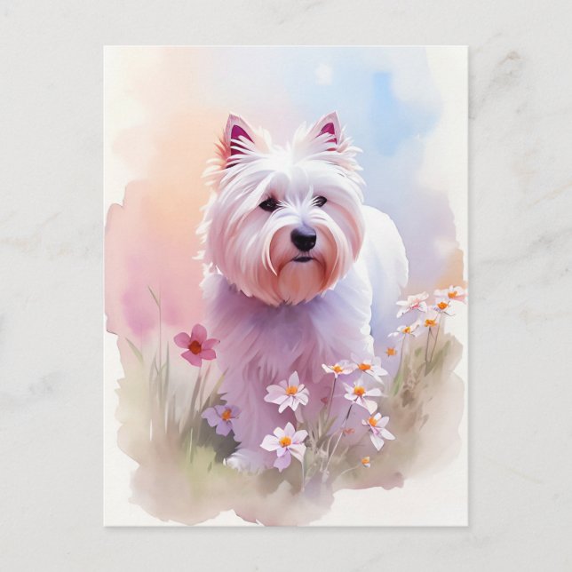 Westie Watercolor Portrait 1 Postcard (Front)