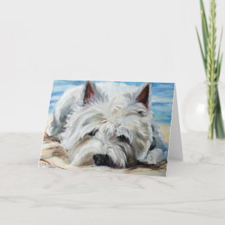 Westie West Highland Terrier Dog Beach Bum Card
