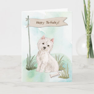 Westie West Highland Terrier Under Birthday Sign Card