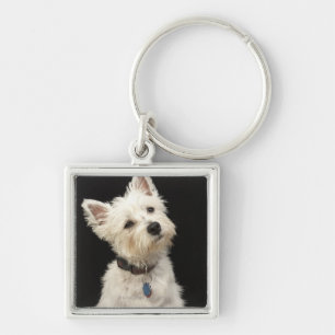 Westie (West Highland terrier) with collar Key Ring