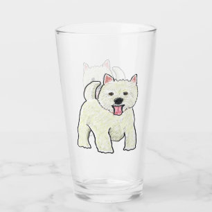 Westie West Highland White Terrier Glass
