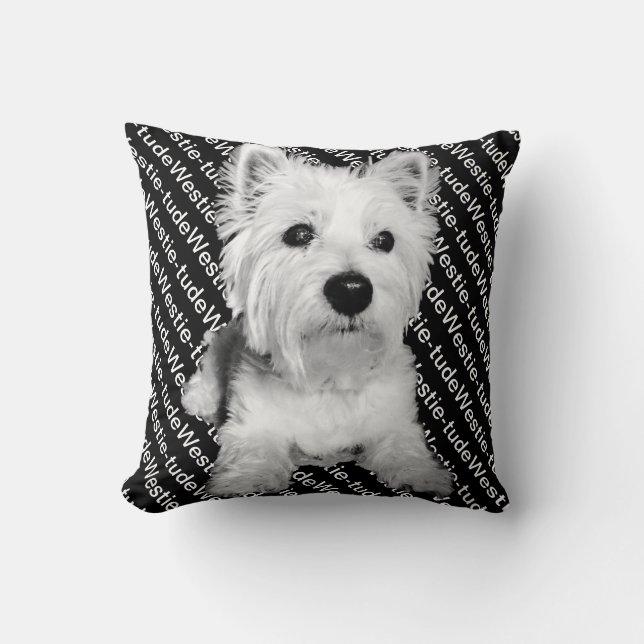 Westie westietude cushion (Front)