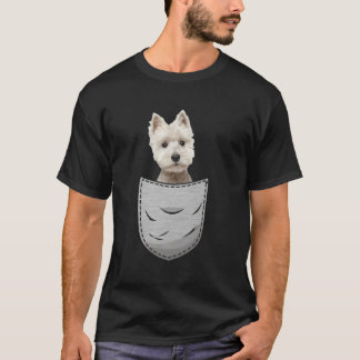 Westie White Highland Terrier Pocket For Dog Owner T-Shirt