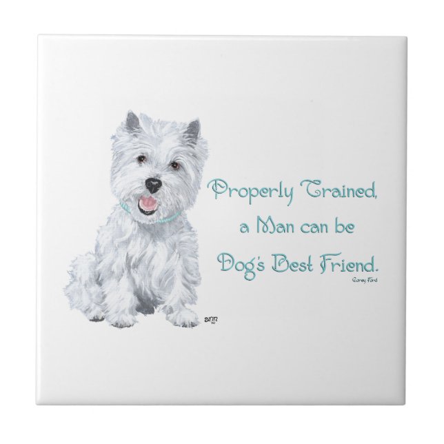 Westie Wisdom Ceramic Tile (Front)