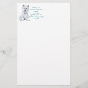 Westie Wisdom - Wagging Tail or Tongue? Stationery