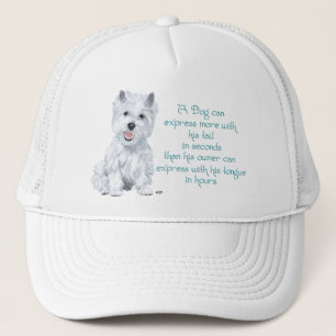 Westie Wisdom - Wagging Tail or Tongue? Trucker Hat