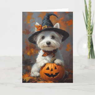 Westie Witch Halloween Holiday Card