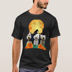 Westie Witch Pumpkin Jack o lantern Halloween Dog T-Shirt