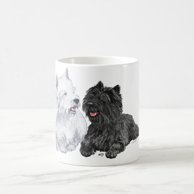 Westie with a Black Cairn Terrier Coffee Mug (Center)