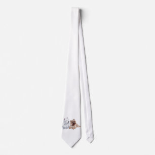 Westie with a Brown Cairn Terrier Tie