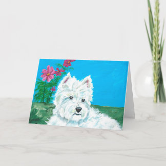 Westie with Cosmos Note cards